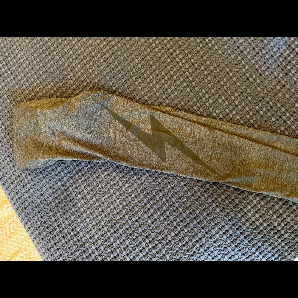 Aviator Nation bolt crop leggings in charcoal, size S